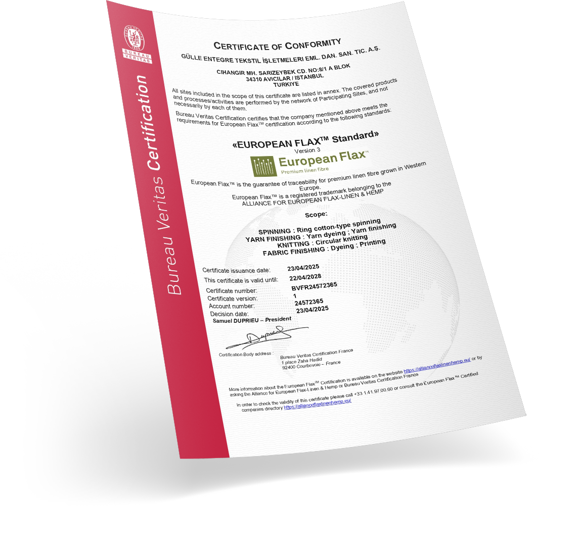 Gülle Tekstil | Certificates