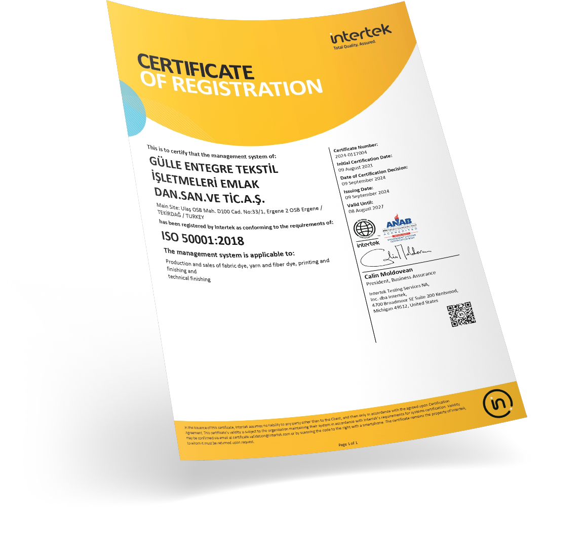 Gülle Tekstil | Certificates